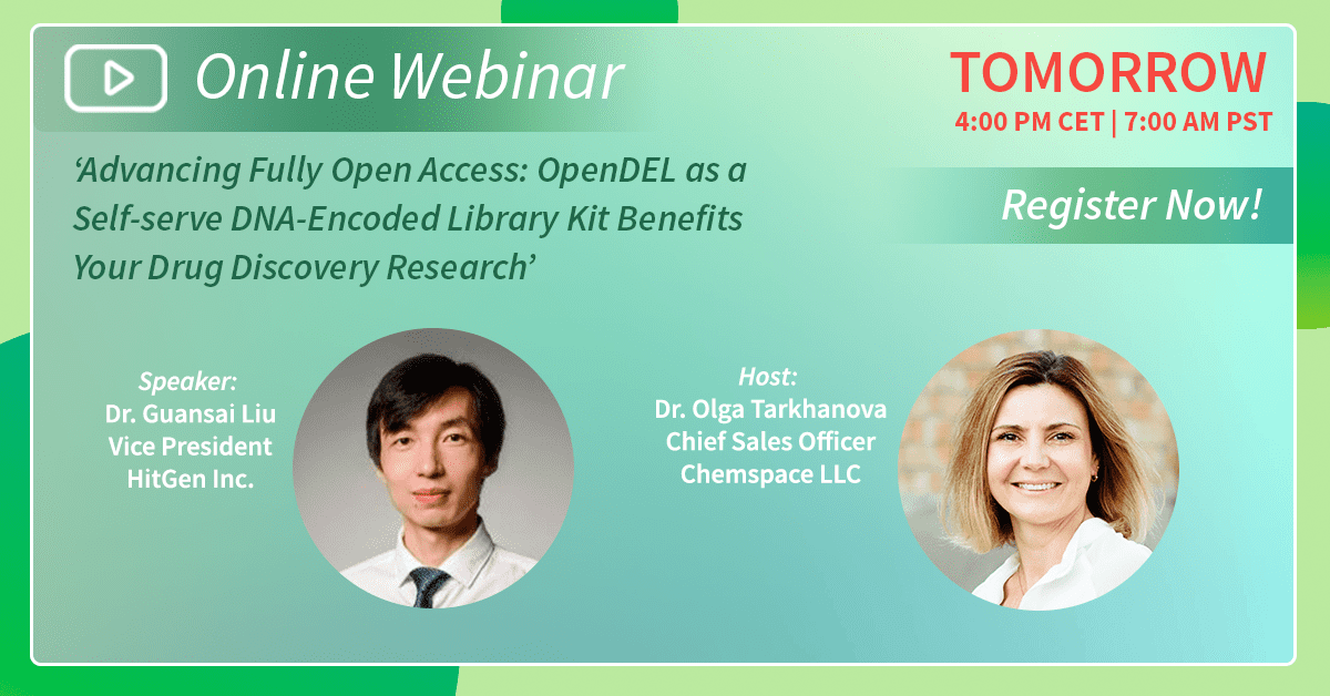 Chemspace & Hitgen Webinar TOMORROW | Advancing Fully Open Access: OpenDEL as a Self-serve DEL Kit